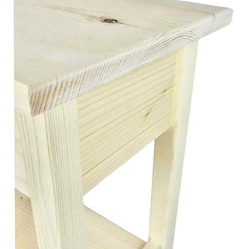 46" Unfinished Console Sofa Table with 2 Bottom Shelves Generic