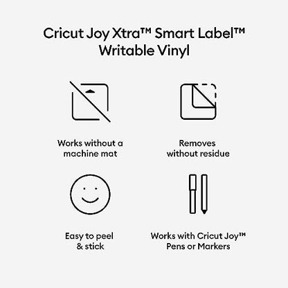 Cricut Joy Xtra Smart Removable Writable Vinyl in White Bundle - Adhesive Craft Vinyl for Creating Labels, Stickers and Decals, DIY Label Making Kit - WoodArtSupply