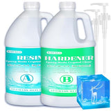 Epoxy Resin Crystal Clear, 1GALLON/128OZ Epoxy Resin kit Not Yellowing and No Bubble Self Leveling 2 Part Resin and Hardener for Mold for Casting Kapaga