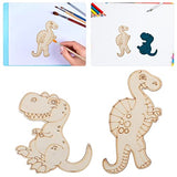 Totority 20pcs Dinosaur Wooden Cutouts for Crafts DIY Wood Cutout Unfinished Painting Wooden Pieces Slices DIY Arts Crafts Supplies Totority