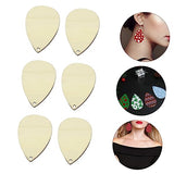 SEWACC 50pcs Water Drop Earrings Wood Piece Earring Pendants with Hole Ornament Earrings DIY Earring Supplies Earring Making Charm Unfinished Earring SEWACC