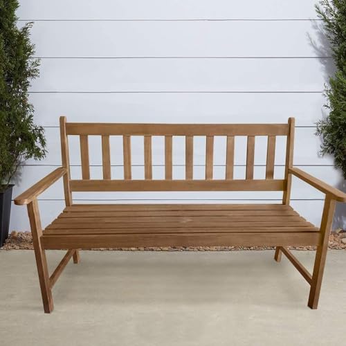 FDW Acacia Wood Outdoor Patio Bench – Durable & Comfortable Garden Seating for Any Space FDW
