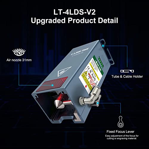 LASER TREE 20W Optical Power Laser Module for Laser Engraver Cutter, 80W Laser Engraver Module with Air Assistance, High Accuracy Quad-Compression LASER TREE