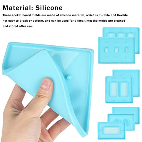 BUYGOO 7Pcs Light Switch Cover Resin Molds, Switch Socket Panel Plaster Mold for Epoxy Resin, Switch Socket Panel Epoxy Molds, Switch Plate Silicone BUYGOO