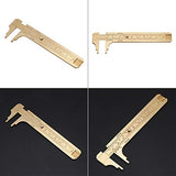 Sliding Gauge Brass Vernier Caliper Ruler Inch Meter MM/Inch Double Scales Caliper Measuring Tool Mini Brass Pocket Ruler Digital Caliper Handy Oumefar