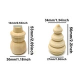 Honbay 12PCS Unfinished Wooden Christmas Tree Snowman Wood Christmas Ornaments Blank Woodn Peg Dolls for Art Painting Craft Projects HONBAY