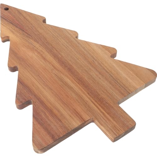 Amosfun Christmas Tree Charcuterie Board, Xmas Cutting Board Fruit Tray Holiday Cheese Board Wooden Appetizer Tray Sushi Serving Tray Dessert Candy - WoodArtSupply