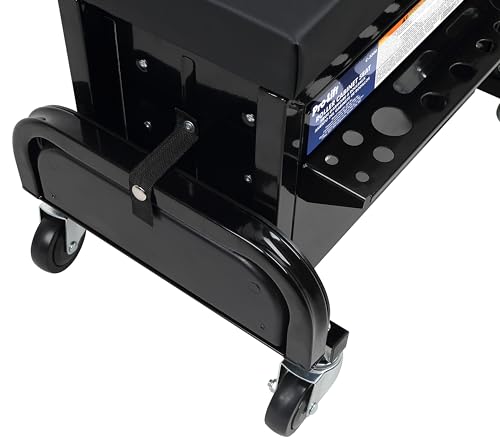 Pro-Lift Mechanic Roller Seat with Tool Box - 3-Drawer Rolling Tool Chest Stool with Padded Seat Cushion for Garage Creeper – 400 Lbs Capacity - WoodArtSupply