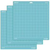 AIRCUT Light Grip Cutting mat for Cricut Maker/Explore Air 2/Air/One(12x12 Inch, 3 Mats) Light Adhesive Sticky Blue Quilting Cricket Cutting Mats AIRCUT