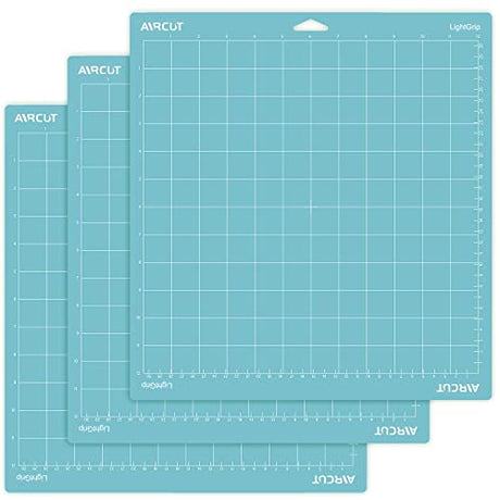 AIRCUT Light Grip Cutting mat for Cricut Maker/Explore Air 2/Air/One(12x12 Inch, 3 Mats) Light Adhesive Sticky Blue Quilting Cricket Cutting Mats AIRCUT