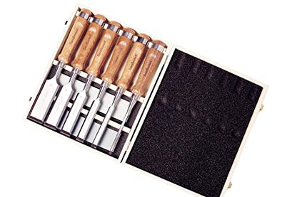 SeaboteK woodworking tool set 8 pcs carpenter's wood chisel set (Sapelle handle 8 pcs set) - WoodArtSupply