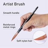 Falling in Art Professional Paint Brush Set, 4Pcs Round Pointed Paintbrush Set, Wooden Handle Nylon Hair Artist Brushes for Watercolor Painting and Falling in Art