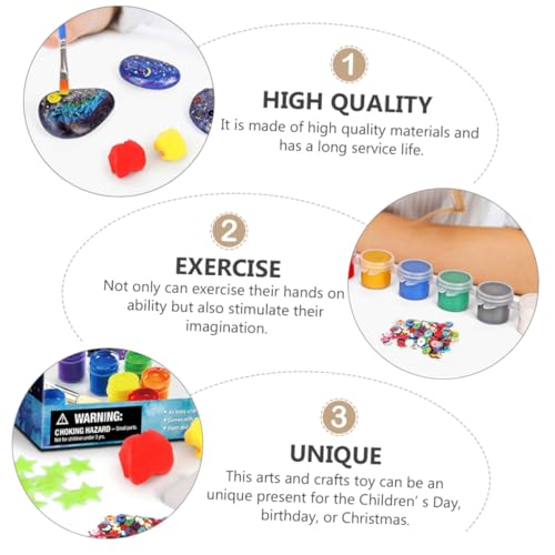 KONTONTY 1 Set Stone Painting Puzzle Toy DIY Painting Stones Smooth Bundle River Stones Rock Art kit Kids Toys Kids Suit Kids Painting Kit Painting KONTONTY
