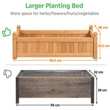 Yaheetech 43.5″ L×16″ W×14″ H Wooden Raised Garden Bed, Horticulture Wood Rectangular Garden Planter Outdoor, Raised Planter Box for Yaheetech