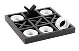 Deco 79 Wood Tic Tac Toe Game Set with White Os, 14" x 14" x 2", Black Deco 79