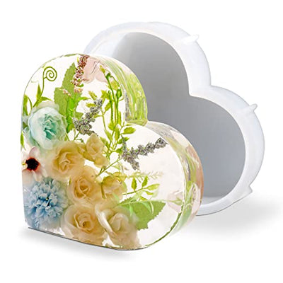 Resin Silicone Molds Large, Heart Resin Molds Silicone, Large Silicone Molds for Epoxy Resin, Deep Casting Resin Molds Epoxy Resin Molds for Flowers