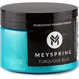 MEYSPRING Turquoise Blue Mica Powder - 50g - Epoxy Resin Color Pigment - Teal Mica Powder for Resin Ocean Art, River Tables, Woodworking - Cosmetic MEYSPRING