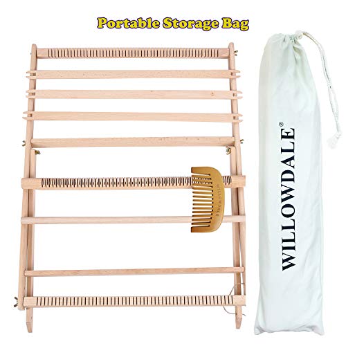 WILLOWDALE 25.2"H x 19.3"W Weaving Loom with Stand Wooden Multi-Craft Weaving Loom Arts & Crafts, Extra-Large Frame, Develops Creativity Weaving WILLOWDALE