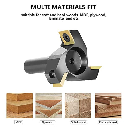 SpeTool CNC Spoilboard Surfacing Router Bit 1/2 Shank 2 Inch Cutting Diameter, Slab Flatting Router Bit Carbide Insert Planing Bit Wood Bottom - WoodArtSupply