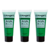 KINGART 500-129 PRO Artist Quality Permanent Green Acrylic Paint, 22ml (0.74oz) Tubes, 3 Pack - Set (66ml Total), Permanent Green KINGART