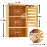 VIAGDO Bamboo Wall-Mounted Bathroom Cabinet with Adjustable Inner Shelf and Single Door VIAGDO