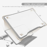 Artist hand Kids Study Desk and Chair Set Height Adjustable Children School Girl Table Large Writing Board Desk with LED Lamp Pull Out Drawer Pencil Artist hand