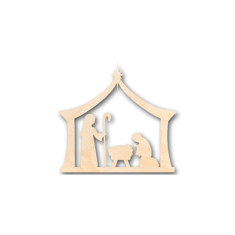 Unfinished Wood Bethlehem Nativity Shape - Christmas - Craft - up to 24" DIY 7" / 1/2" 24 Hour Crafts