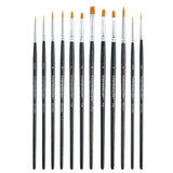 Transon 12pcs Small Detail Miniature Model Painting Brush Set Suitable for Acrylic Watercolor Gaouche Oil Painting TRANSON