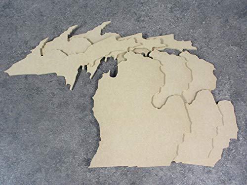 Michigan State Cutout - 1/4" MDF - 3 Pack - WoodArtSupply