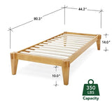 Bme Chalipa 14” Solid Wood Platform Bed Frame with Japanese Joinery and Ample Storage Bme