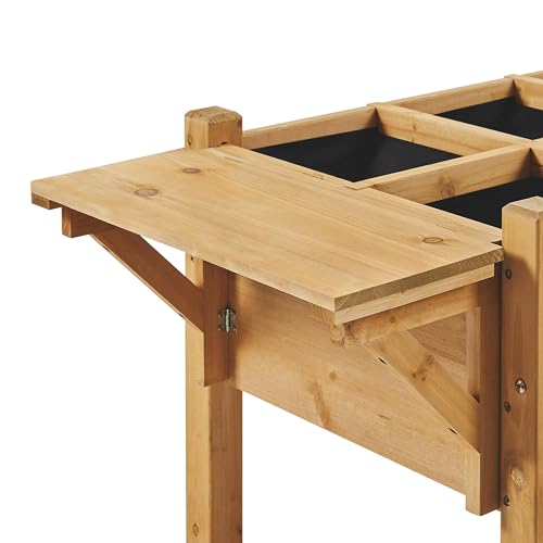 Yaheetech 49x22x32in 8 Pockets Horticulture Raised Garden Bed Elevated Wood Planter Box Stand with Foldable Side Table and Storage Shelf for Yaheetech