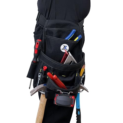 Zeluga 20-215 10 Pocket Extra Large Capacity Polyester Nail and Tool Pouch, Black Zeluga