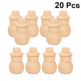 SEWACC 20 Pcs Unfinished Wood Christmas Tree Snowman Blank Wooden Peg Dolls Christmas Decor Christmas Ornaments for Arts and Crafts Projects SEWACC