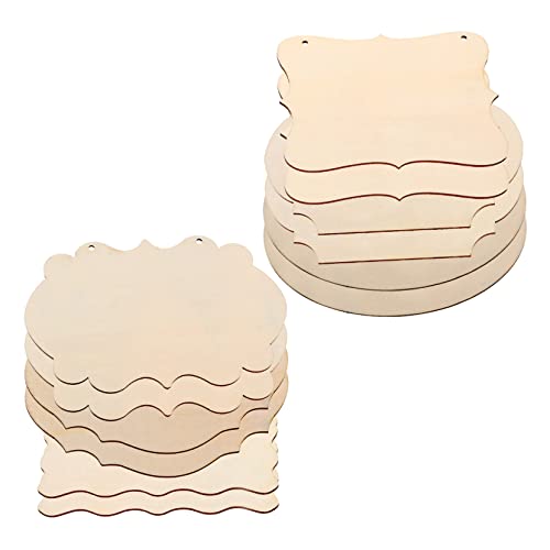 MAGICLULU 24 Pcs Shaped Wood Chips Blank Wall Signs for Crafts Blank Hanging Sign Unfinished Wood Sign Unfinished Welcome Sign DIY Wood Pallet Sign MAGICLULU