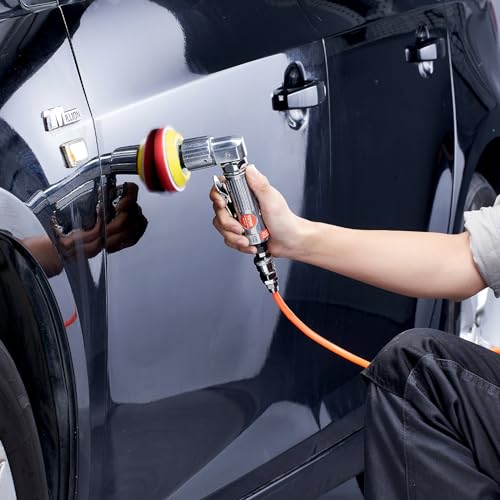 VEVOR Mini Air Sander, 1"/2"/3" Random Orbital Air Sander, 15000r/min High Speed Mini Pneumatic Sander Polisher for Auto Body Work, 58PCS Air Powered VEVOR