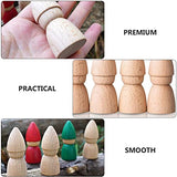 ULTNICE Dolls Peg People 6pcs Unfinished Wooden Figures Wooden Gnome Peg Doll Unpainted Wooden Dolls Crafts Desktop Ornaments Toys for Kids DIY ULTNICE