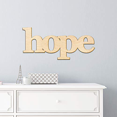 Hope Wood Sign Home Decor Gallery Wall Art Unfinished GIA 18" x 8" Woodums