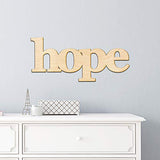 Hope Wood Sign Home Decor Gallery Wall Art Unfinished GIA 18" x 8" Woodums