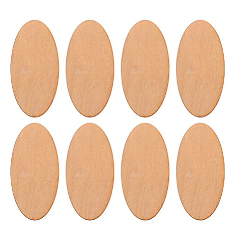 BESPORTBLE 40pcs Pieces Oval Wood Trim Round Wood Cutout Natural Wood Discs Wood Bark Slices Wood Rounds for Crafts Unfinished Wooden Cutout Natural BESPORTBLE