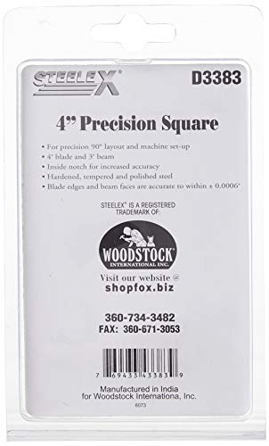 Steelex D3383 Precision Square, 4-Inch,Silver - WoodArtSupply