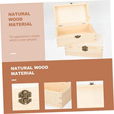 VILLCASE 2pcs Small Treasure Chest Unfinished Wood Crafts Unpainted Wooden Boxes Unfinished Wooden Craft Boxes Blank Wooden Boxes Portable Jewelry VILLCASE