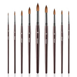 Sable Watercolor Brushes & Inspiration Art Dice, Fuumuui 9pcs Detail to Mop Kolinsky Sable Brushes with Wooden Art Dice for Adults, Artists & Fuumuui