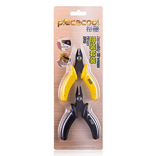 Piececool 3D Metal Model Kits Tools Set, 2Pcs Mini Flat Nose Plier Nipper DIY Tool for 3D Metal Puzzle Model Kit Jigsaw Assembling Piececool