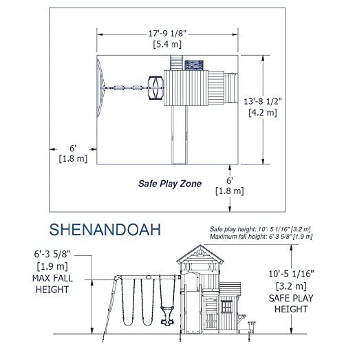 Backyard Discovery Shenandoah All Cedar Wooden Playset Swing Set with 2 Belt Swings, Trapeze Bar, 10 ft Wave Slide, Covered Upper and Lower Backyard Discovery