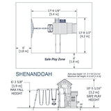 Backyard Discovery Shenandoah All Cedar Wooden Playset Swing Set with 2 Belt Swings, Trapeze Bar, 10 ft Wave Slide, Covered Upper and Lower Backyard Discovery