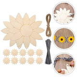 Yardwe 1 Set Sunflower Decoration Blank Cutouts Wood Chips Unpainted Cutouts Pendants Sunflower Wood Door Hanger Unfinished Flower Cutouts Tree Yardwe