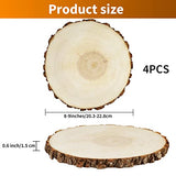 FSWCCK 4 Pack 8-9 Inches Natural Round Wood Slices Unfinished Craft Wood Kit Circles Large Wood Slices for DIY Crafts, Weddings Centerpieces Decor, FSWCCK