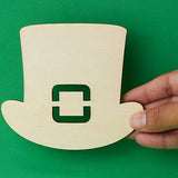 Pack of 24 Unfinished Wood Leprechaun Hat Cutouts by Factory Direct Craft - Wooden Irish Top Hat Blank DIY Shapes for St Patrick's Day Crafts and Factory Direct Craft