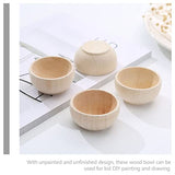 Gadpiparty Home Decor 5Pcs Unfinished Wooden Bowls Wood Craft Bowls Wooden Pinch Bowls DIY Wood Bowls for Crafts Sorting Artisan Boards, Nuts Gadpiparty