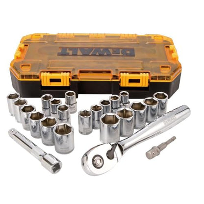 DEWALT Drive Socket Set, SAE/Metric, 1/2-Inch, 23-Piece (DWMT73813) - WoodArtSupply